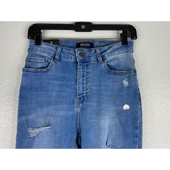 American Bazi Women Size 3 Jeans High Rise Skinny Distressed NWT - Picture 2 of 15